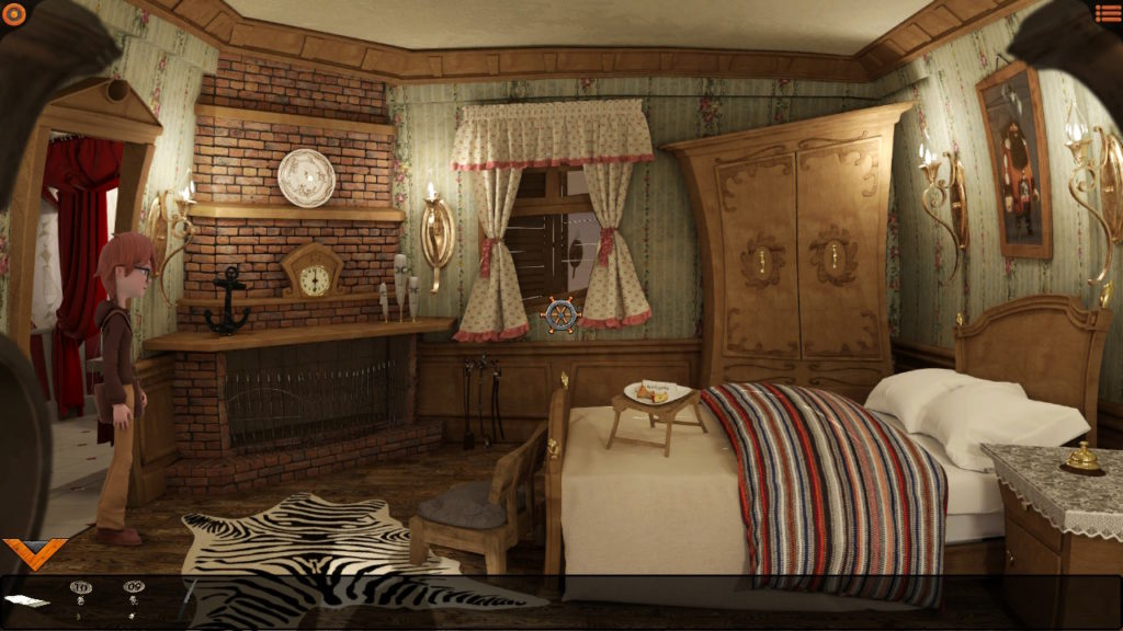 Screenshot aus Willy Morgan. Darstellung eines Hotelzimmers