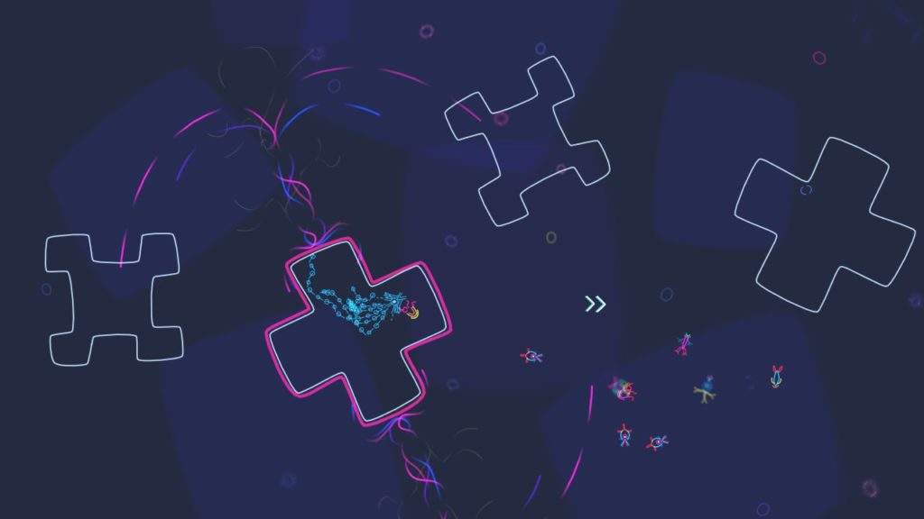 Screenshot eines dunklen Levels aus dem Videospiel Ynglet