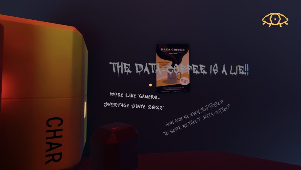 Screenshot aus Backfirewall: "The Data Coffee is a lie!!"