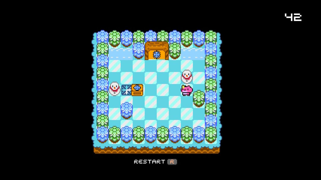SokoFrog-Screenshot: Das Spiel bietet Eislevel.