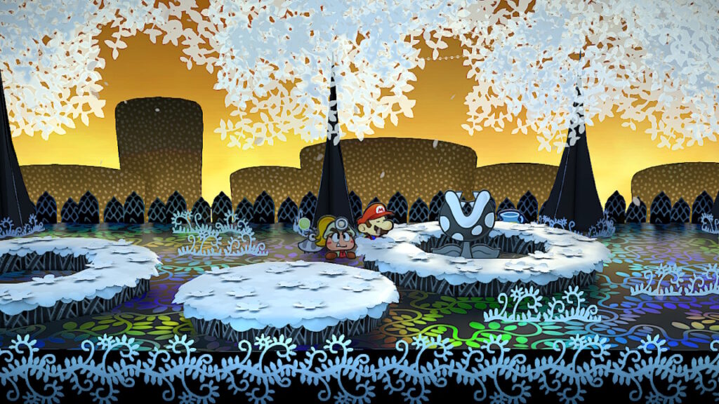 Changierender Boden in Paper Mario: Die Legende vom Äonentor.