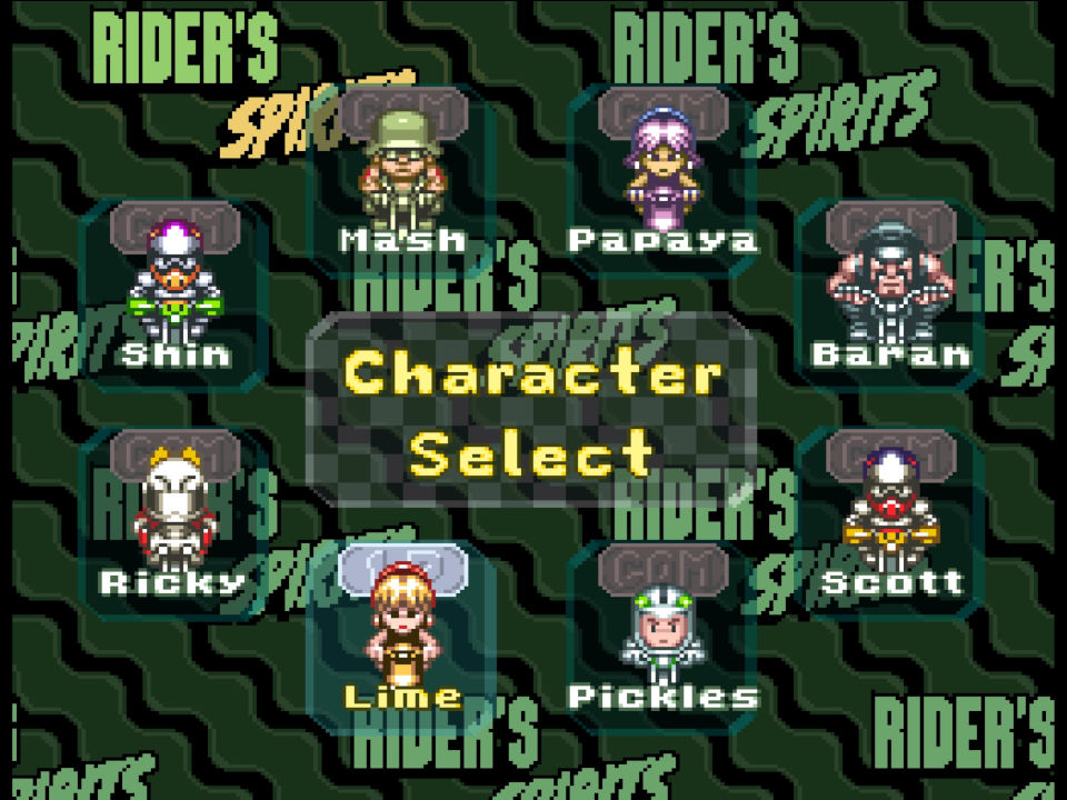Rider's Spirits Character Select