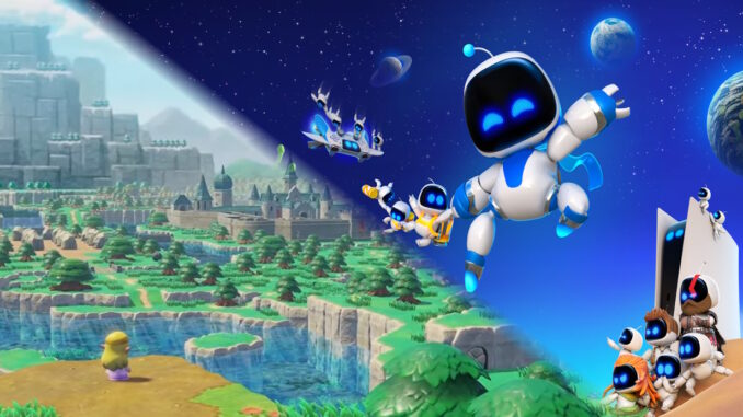 titelbild_mw_september-2024 Montage aus einem Artwork von Astro Bot (rechts) und Echoes of Wisdom (links)