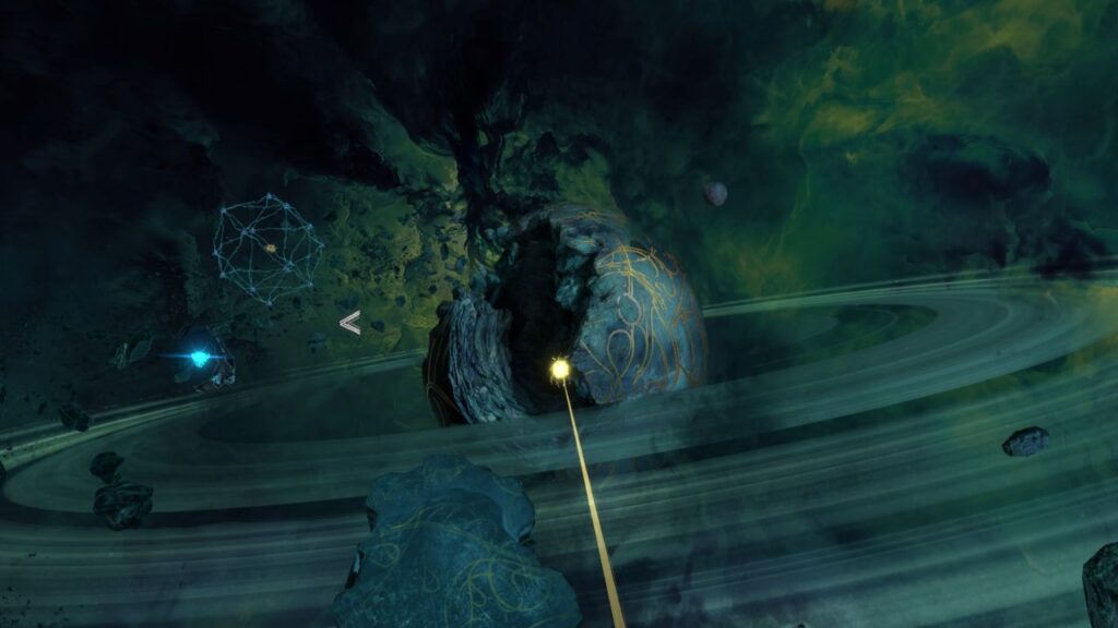 Screenshot Masters of Light: Lichtstrahl aus der rechten Hand, gerade wurde ein Gegner besiegt.