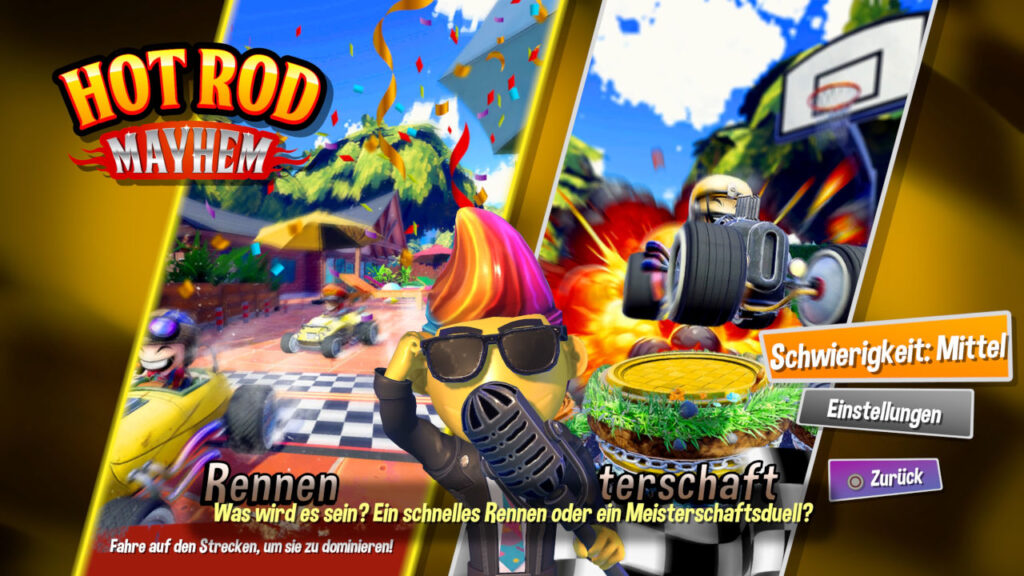 The Main Menu of Hot Rod Mayhem