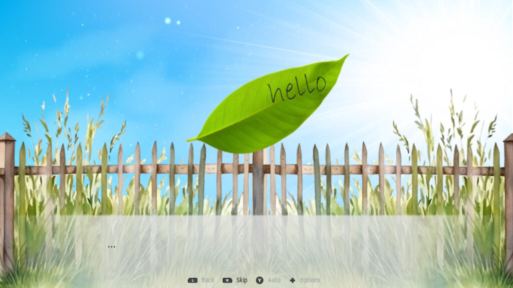 Ein Blatt, auf dem "hello" steht.