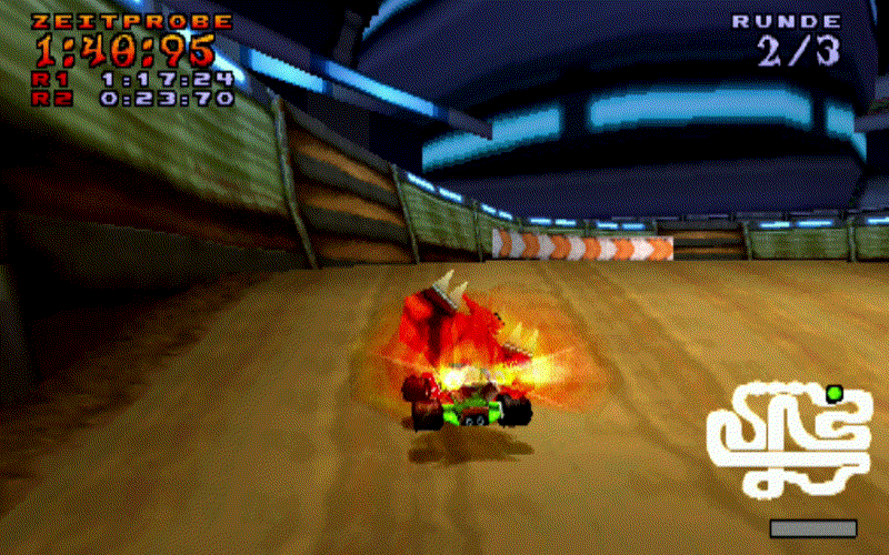 Zeitprobe von Crash Team Racing mit Tiny in der Tiny Arena