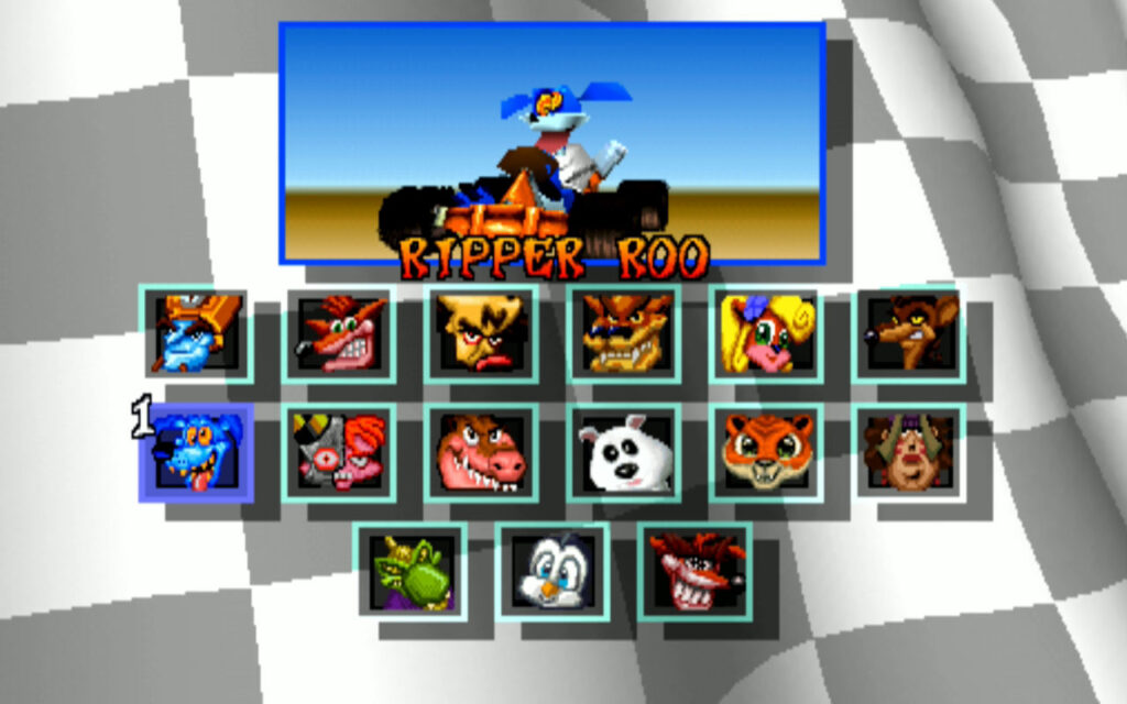 Die komplette Charakterauswahl von Crash Team Racing