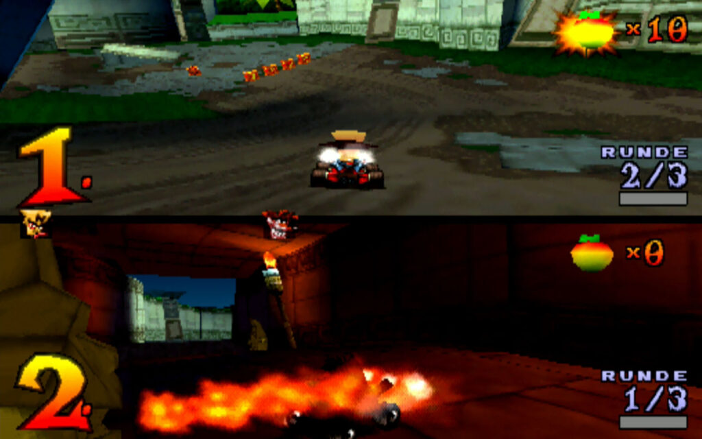 Cortex gegen Falscher Crash im Mehrspieler von Crash Team Racing