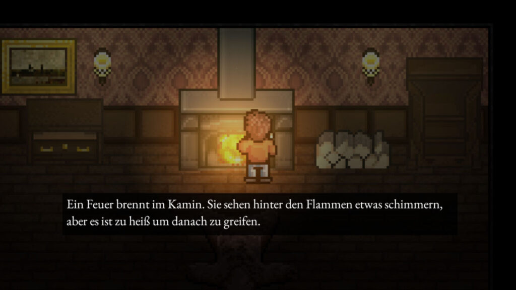 Ein Kamin mit scheinbar einem versteckten Objekt darin