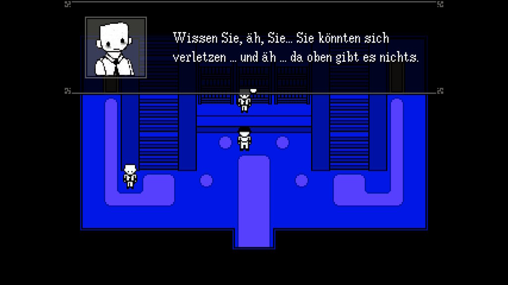 NPC: "Wissen SIe, äh, Sie ... Sie könnten sich verletzen ... und äh ... da oben gibt es nichts."