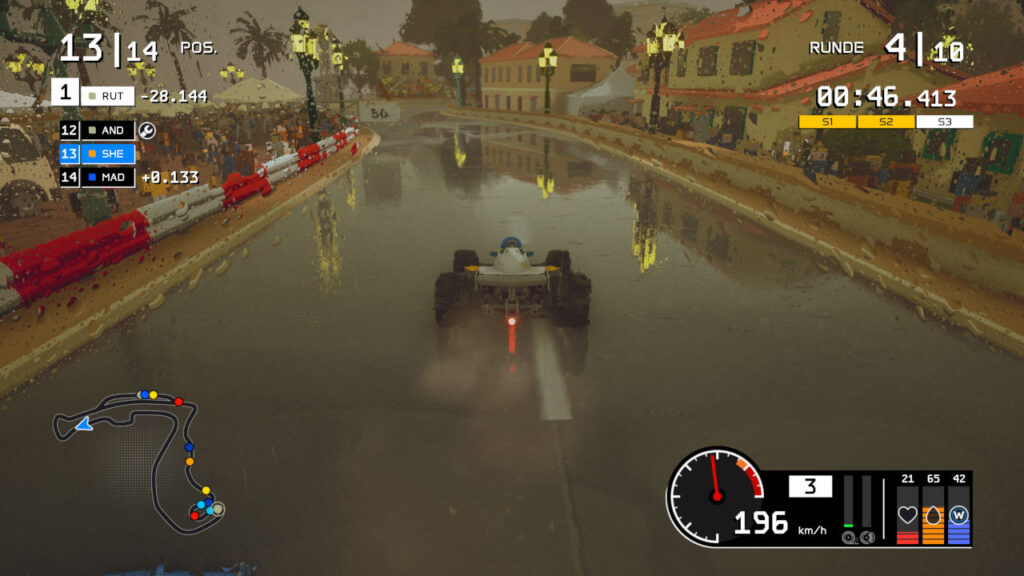 Regen auf einer Vintage Stadt-Strecke