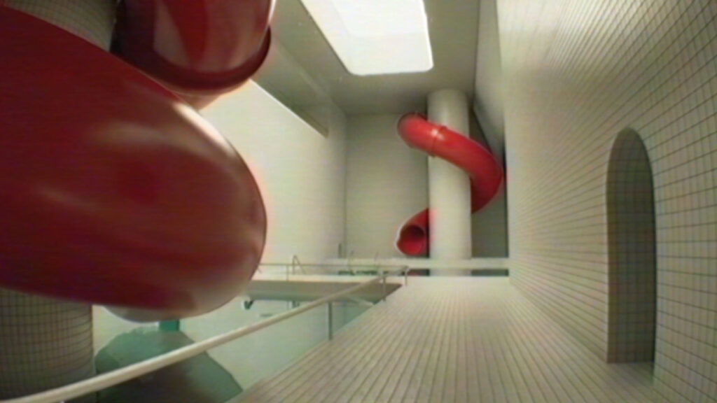 Rote Rutschen in den Dreampools