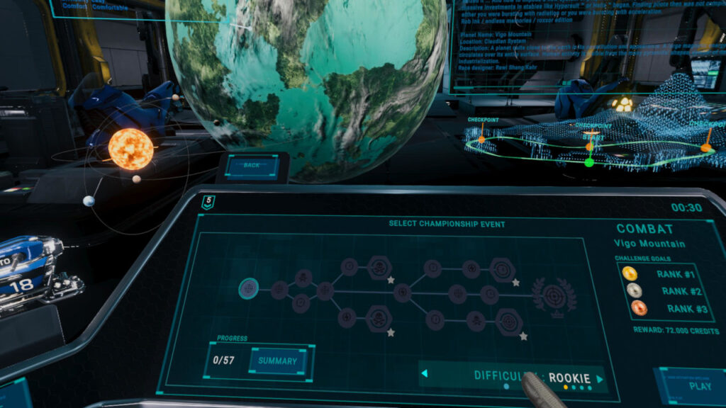 Blick auf die Kampagne in V-Racer Hoverbike