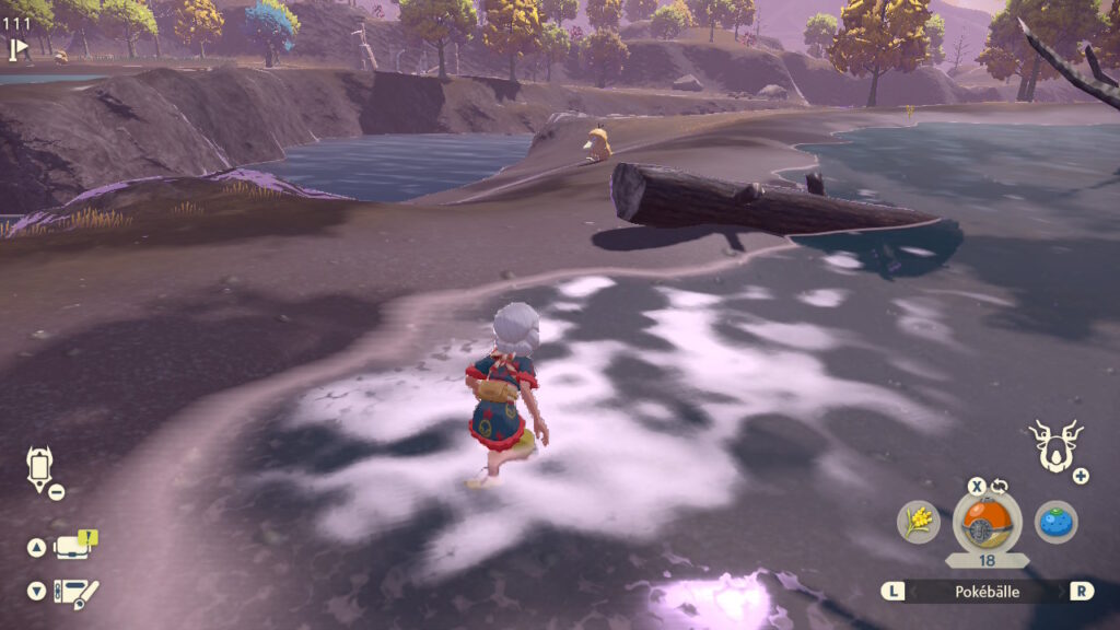 Spielfigur schleicht sich an ein Enton an.