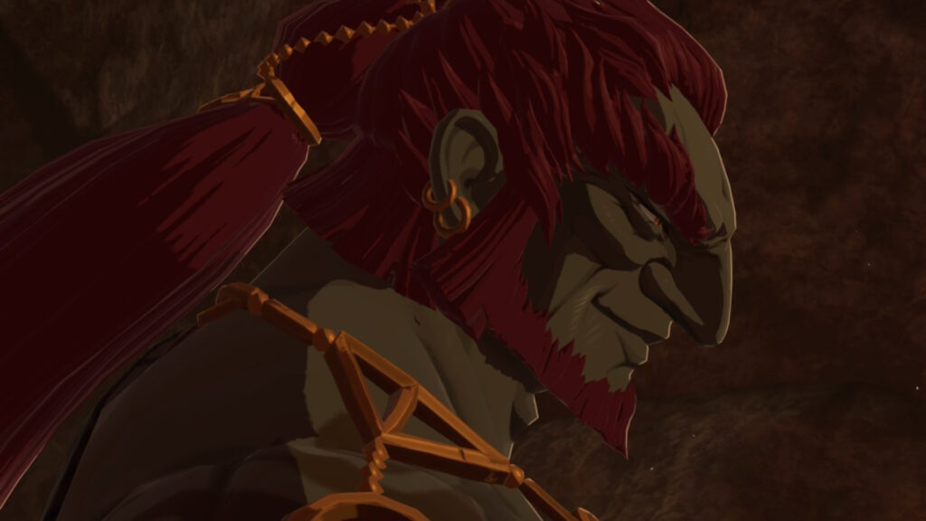 Ganondorf im Seitenprofil, lächelnd.