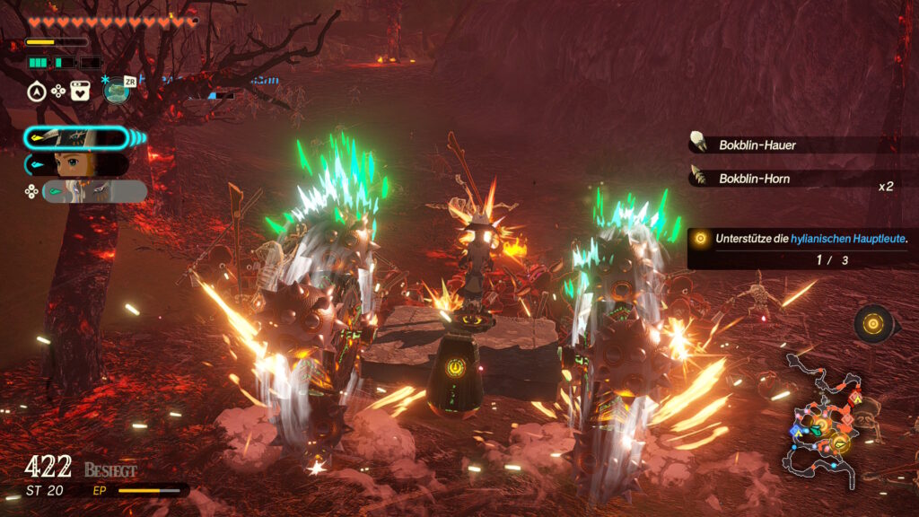 Mineru aus einem von ihr gebauten Fahrzeug im Kampf gegen kleine Gegner.