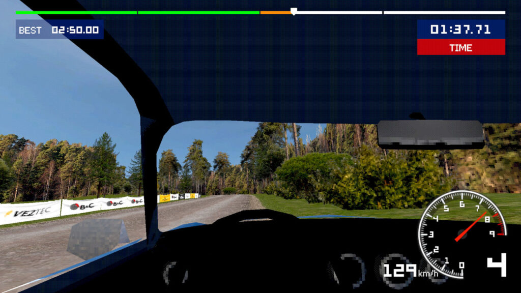 Innenraum-Perspektive in Old School Rally