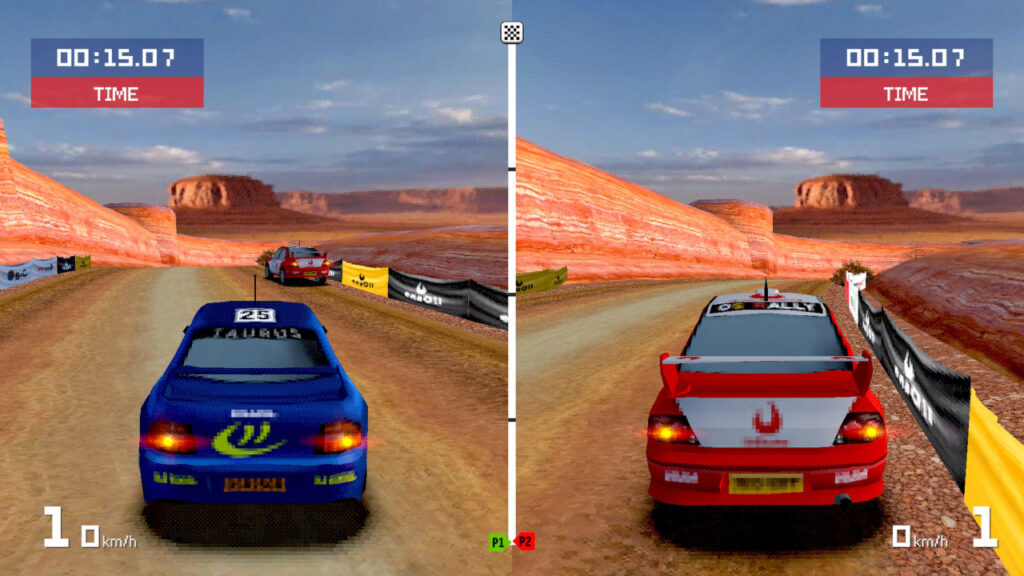 Splitscreen in Old School Rally