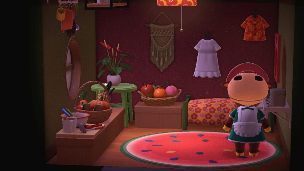 Blick vom Eingang aus auf das Zimmer.