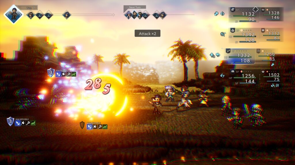 Kampfbildschirm Octopath Traveler 0.