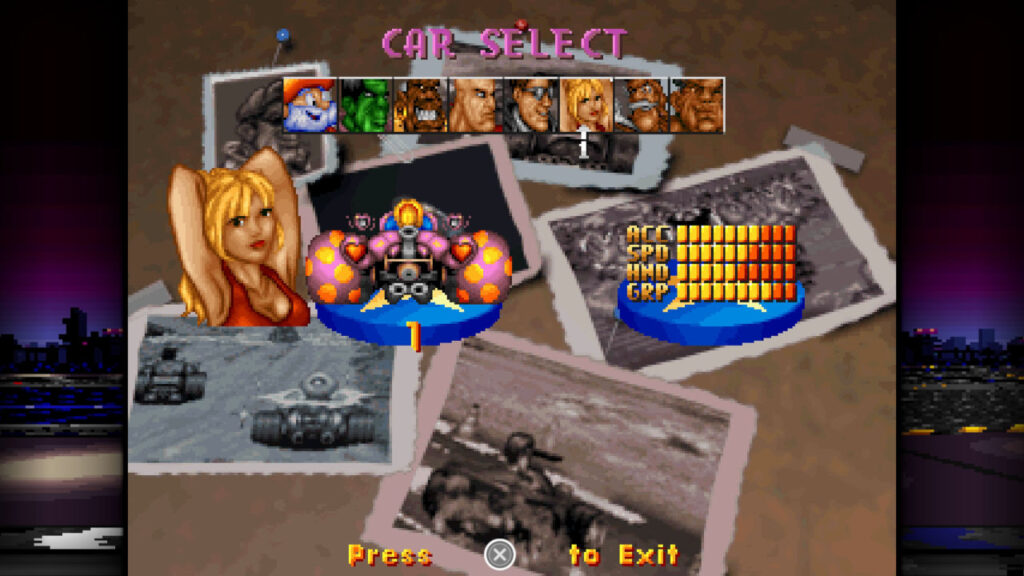 Surf Girl in der Charakterauswahl von Street Racer DOS