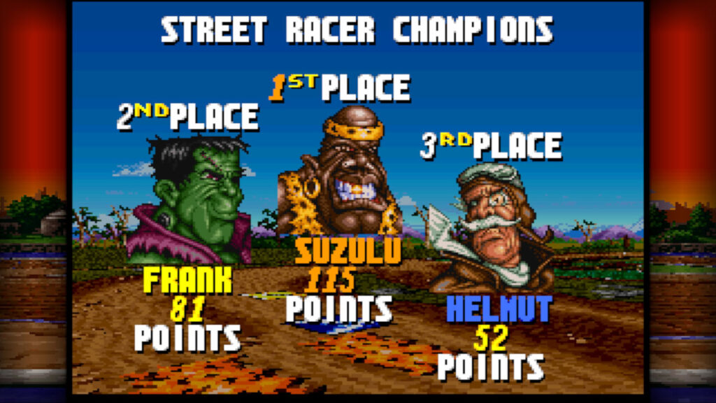 Championship Gewinner-Bildschirm in Street Racer N16