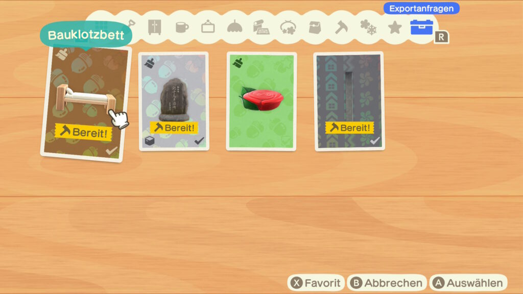 Im Herstellungsmenü gibt es einen neuen Reiter für Exportanfragen.
