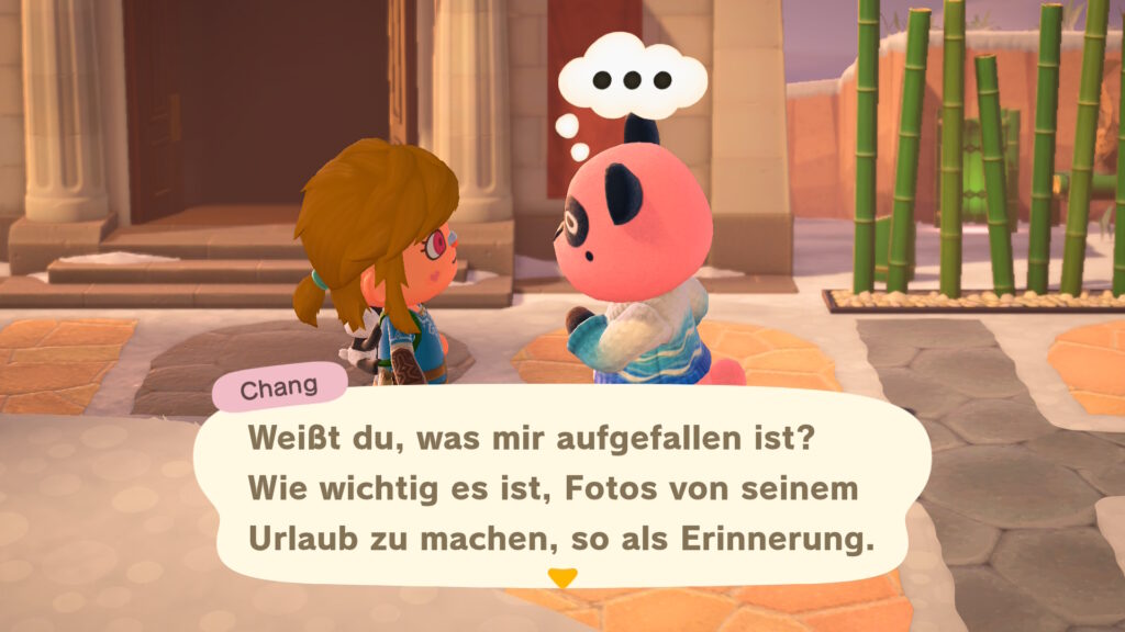 Chang: "Weißt du, was mir aufgefallen ist? Wie wichtig es ist, Fotos von seinem Urlaub zu machen, so als Erinnerung."