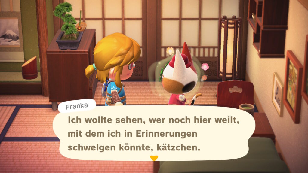 Franka: "Ich wollte sehen, wer hier noch weilt, mit dem ich in Erinnerungen schwelgen könnte, kätzchen."