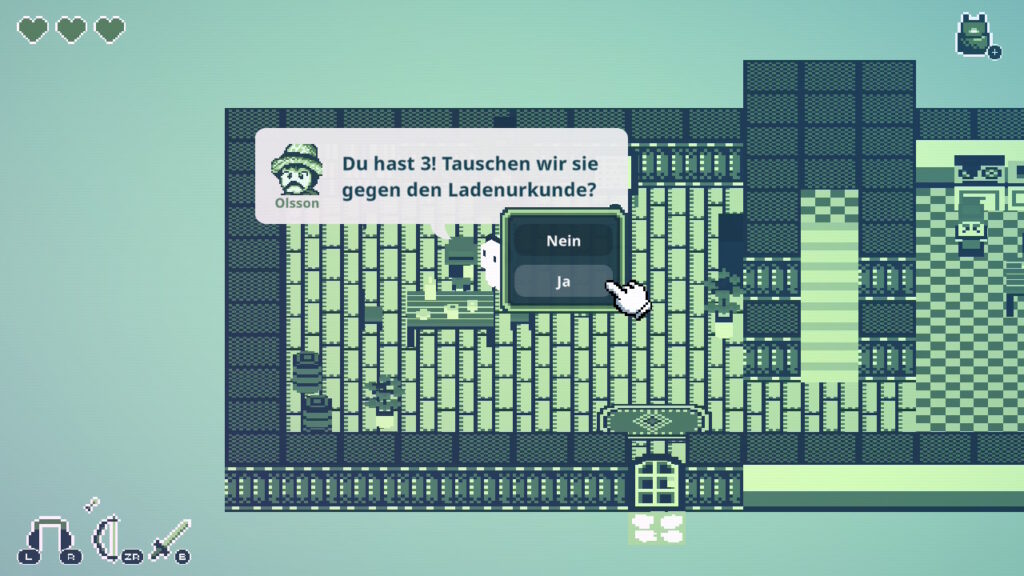 Screenshot Cassette Boy mit unsauberer Übersetzung