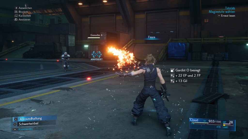 Cloud setzt dank Materia Feura ein.