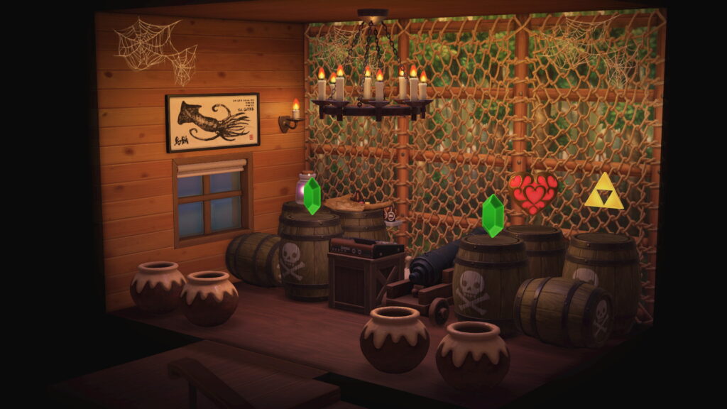 Schräger Blick auf die Theke von der Eingangsseite aus. Links ein Fisch-Abklatschdruck im Kalmar-Design.