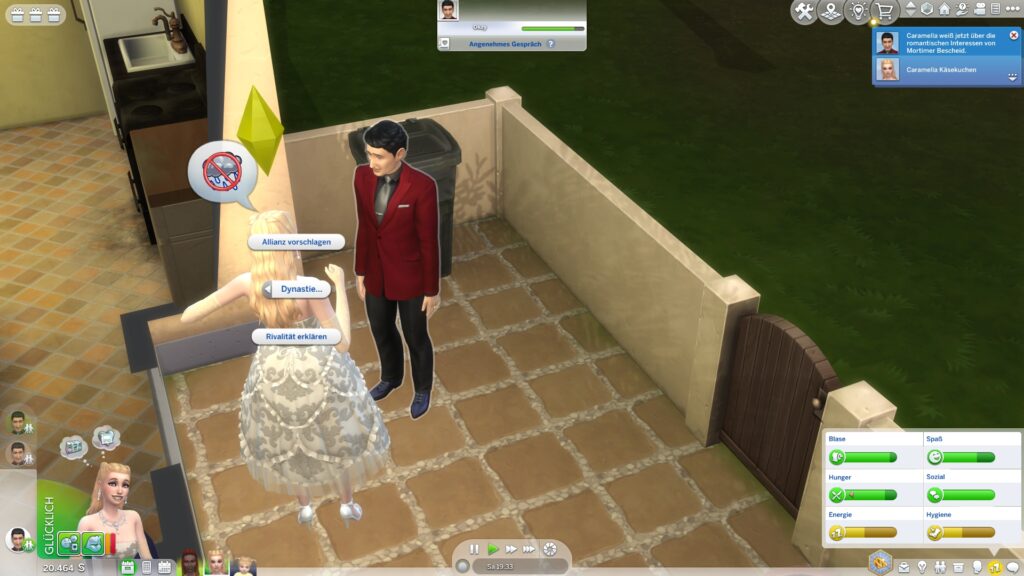 Dialogoptionen für Allianz oder Rivalität