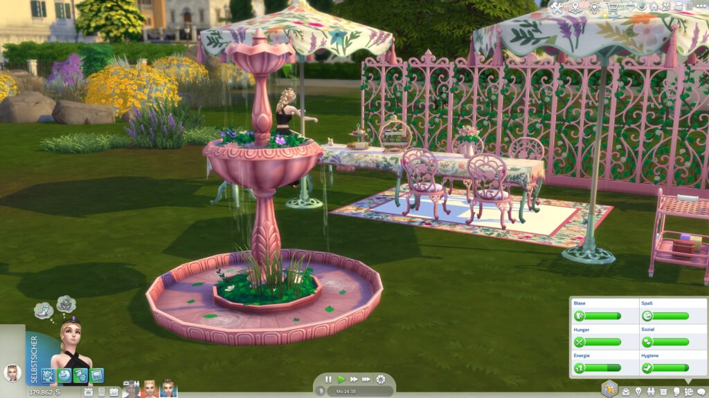 Screenshot von Gegenständen aus dem Wintergarten-Teeparty-Set in rosa