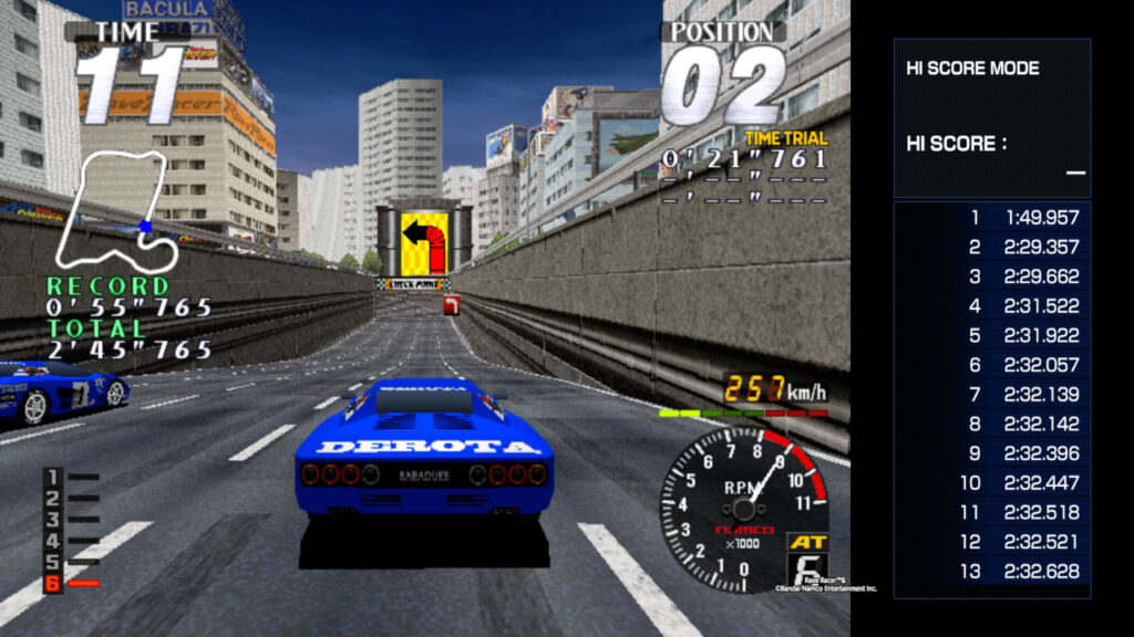 Hi Score Mode in Arcade Archives 2 Rave Racer