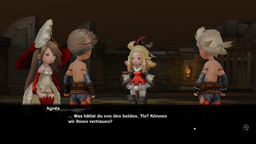 Agnès: "... Was hältst du von den beiden, Tiz? Können wir ihnen vertrauen?"