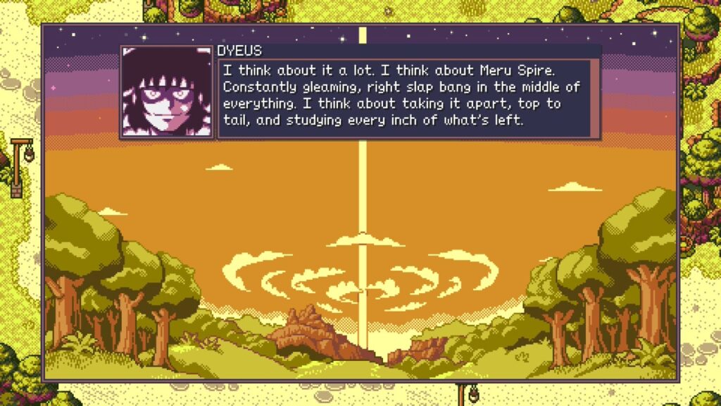 Dyeus: "I think about it a lot. I think about Meru Spire. Constantly gleaming, right slap bang in the middle of everything. I think about taking it apart, top to tail, and studying every inch of what's left."