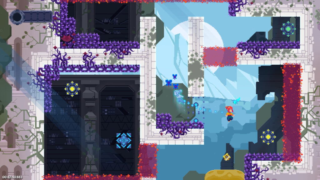 Screenshot zu TetherGeist, der eine Plattforming-Sequenz zeigt.