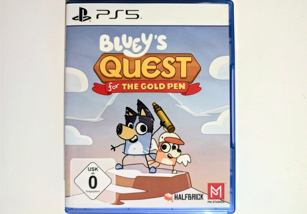 Foto der PS5-Version von Bluey's Quest for the Gold Pen.