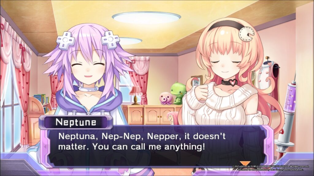 Neptune in Re;Birth1+: "Neptuna, Nep-Nep, Nepper, it doesn't matter. You can call me anything!"