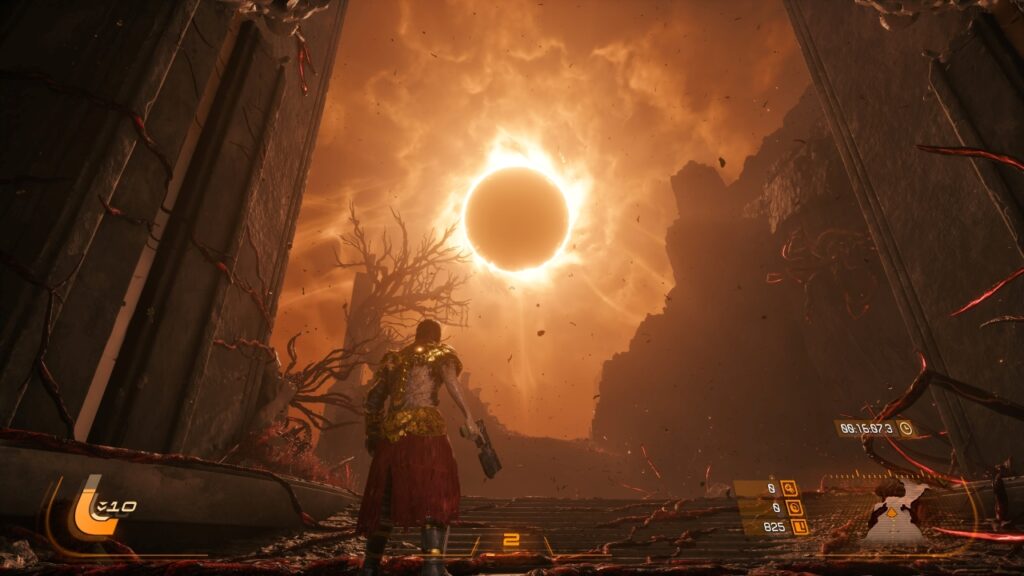 Arjun blickt in die Sonnenfinsternis.