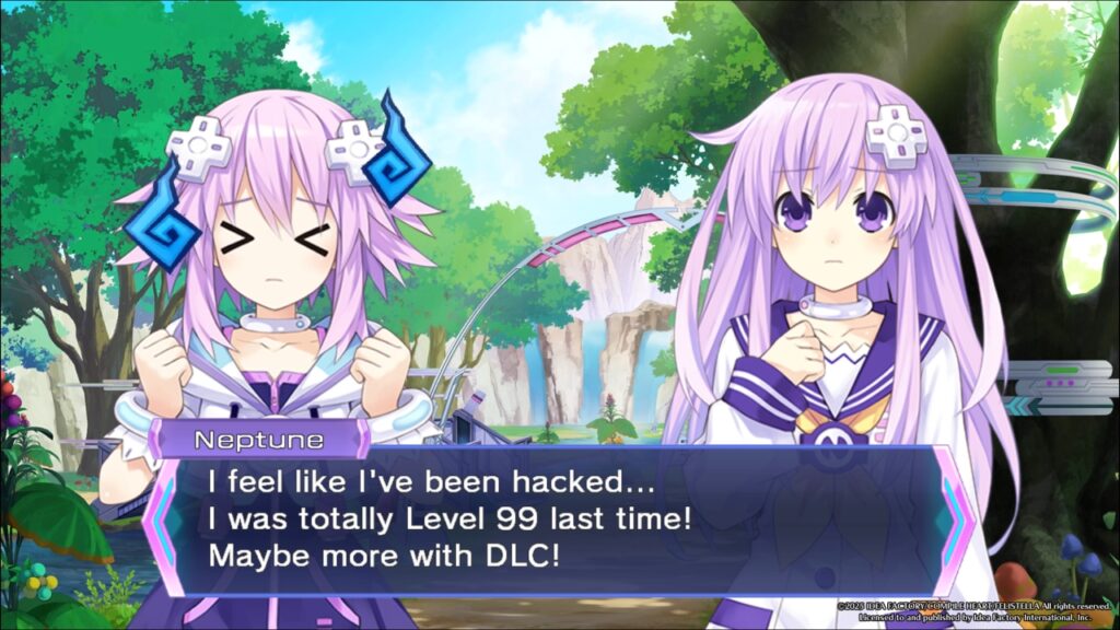 Neptune: "I feel like I've been hacked... I was totally Level 99 last time! Maybe more with DLC!"