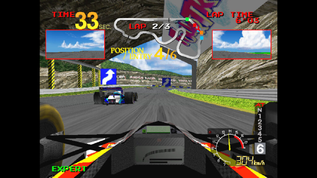 Cockpit-Ansicht im Rennen von Arcade Achives 2 Ace Driver