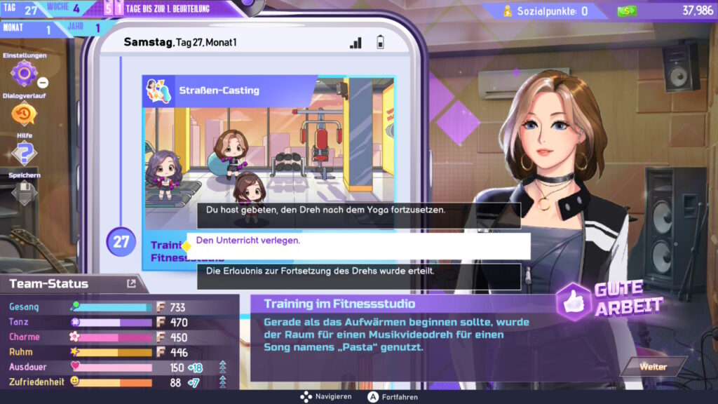 Ein Wochentag mit Tagesereignis in K-pop Idol Stories