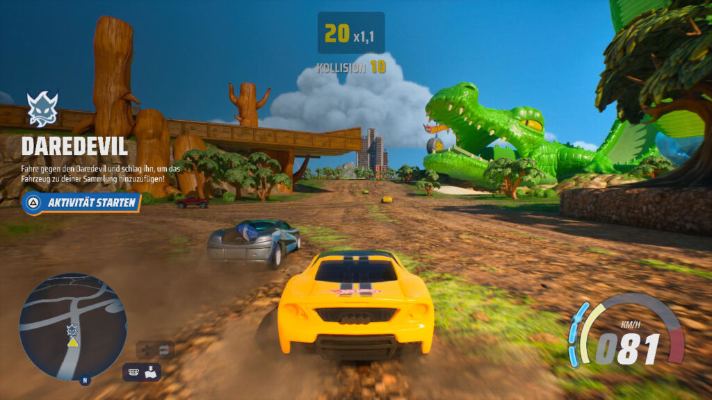 Der mögliche Start einer Daredevil-Herausforderung in Hot Wheels Infinite Rush