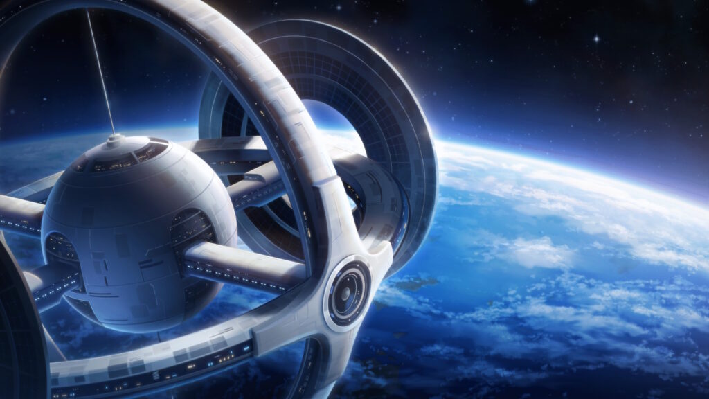 Screenshot der Raumstation aus dem Adventure Donutal