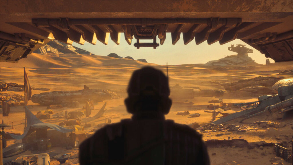 Shade blickt auf den Hub von Jakku