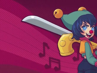 Artwork zu Alpha Nomos mit Protagonistin Cello vor rotem Hintergrund