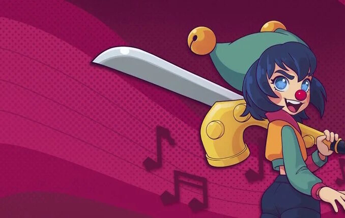 Artwork zu Alpha Nomos mit Protagonistin Cello vor rotem Hintergrund
